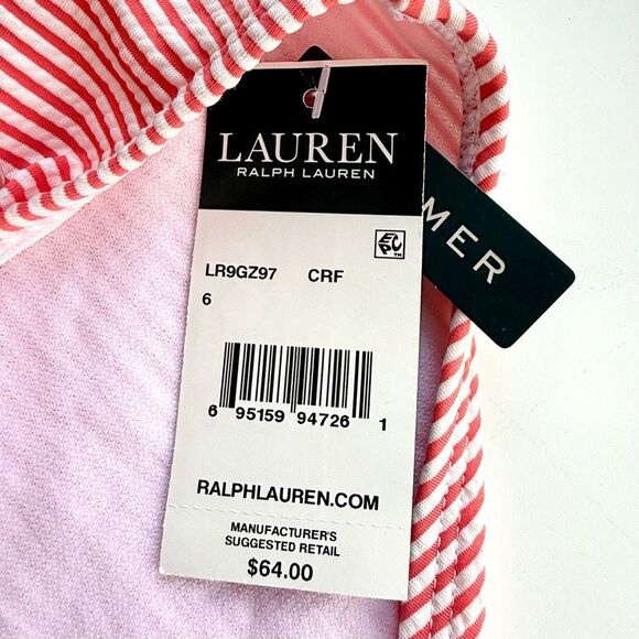 NWT Lauren Ralph Lauren striped bikini bottoms. Size 6 - Picture 2 of 5